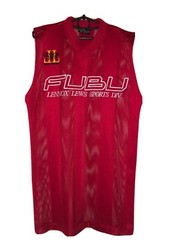 RARE FUBU 05 LENNOX LEWIS JERSEY LIMITED EDITION SIZE S MENS RED