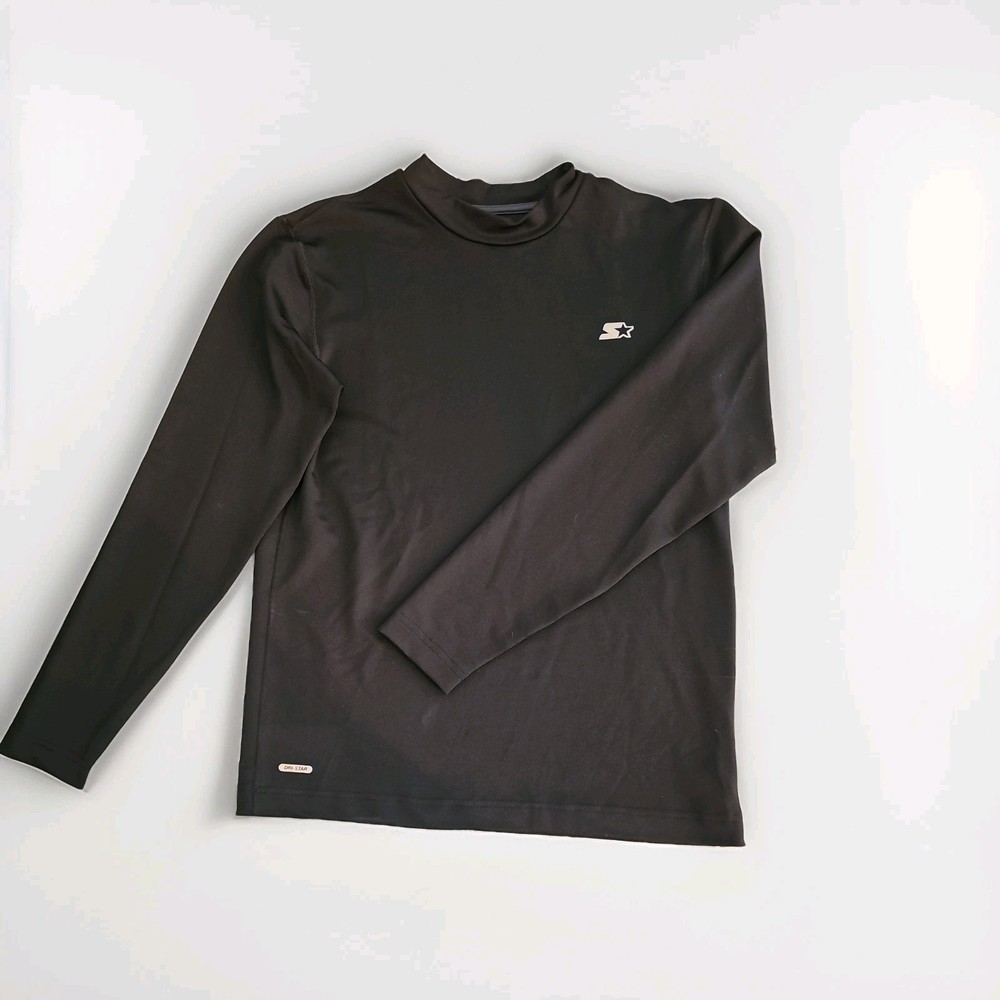 Starter Dri-Star Black Long Sleeve Pullover Shirt Active Wear Mens Medium