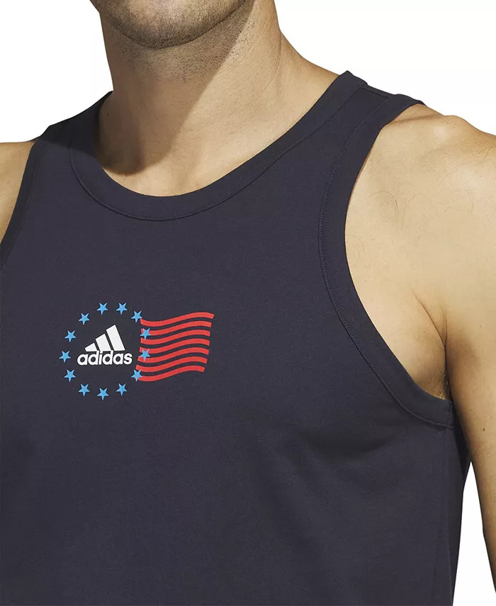 ADIDAS ORIGINALS Men's American Flag Tank In Navy, XL gallery