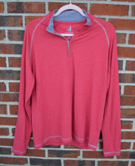 Johnnie-O Men’s Medium Natural Performance 1/4 Zip Pullover Red Collier