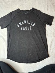 American Eagle Outfitters Active Flex Size Medium Dark Great Silver Letters