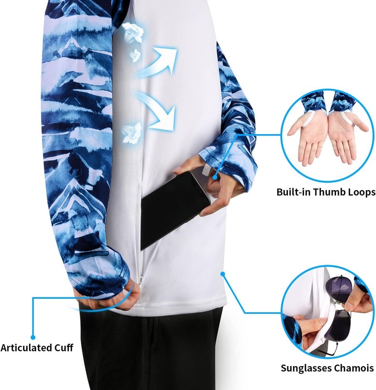Men's Long Sleeve Fishing Shirt UPF 50+ Sun Protection Breathable Quick Dry gallery