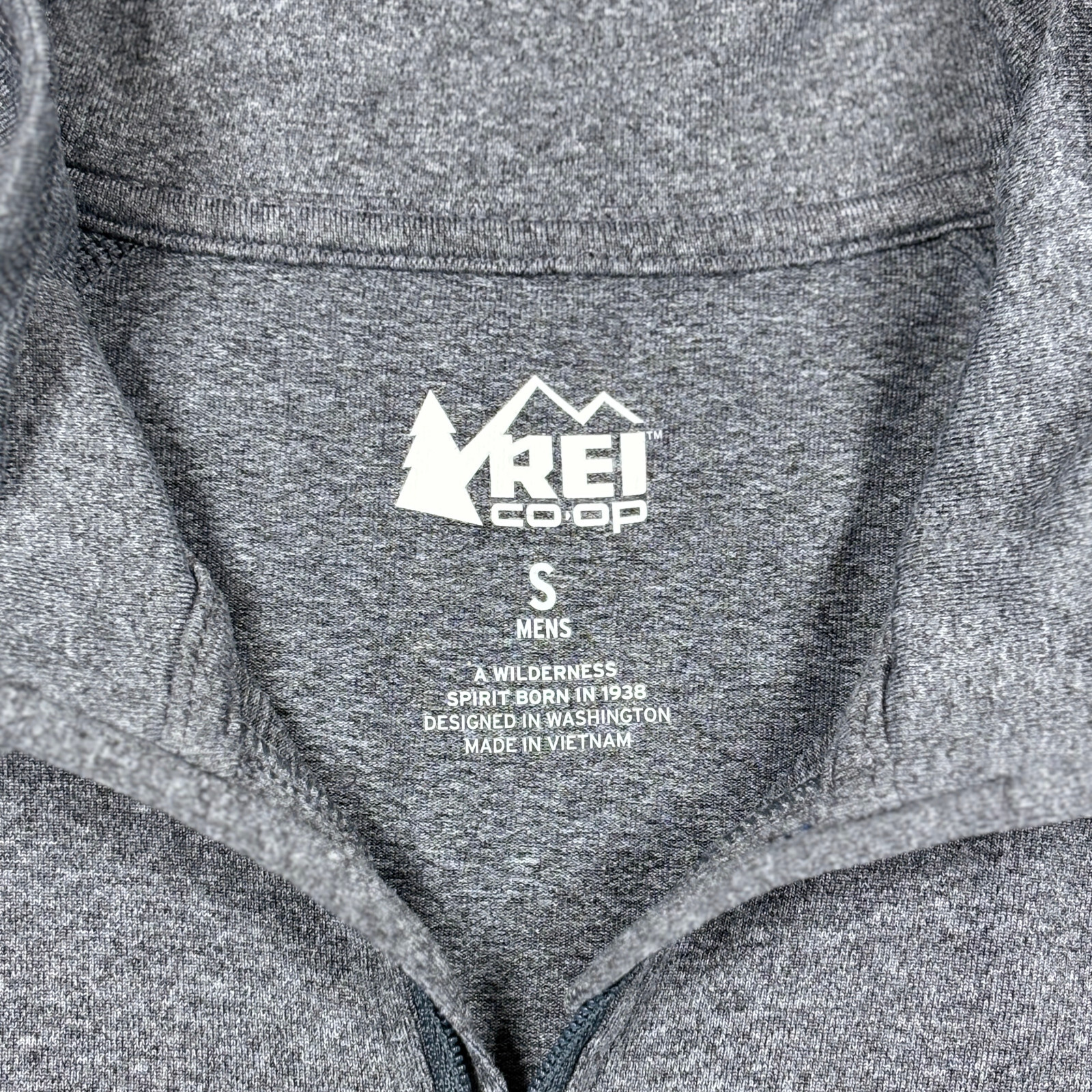 REI Co-Op Gray 1/4 Zip Performance Stretch Pullover Outdoor Hike Casual Mens SM gallery