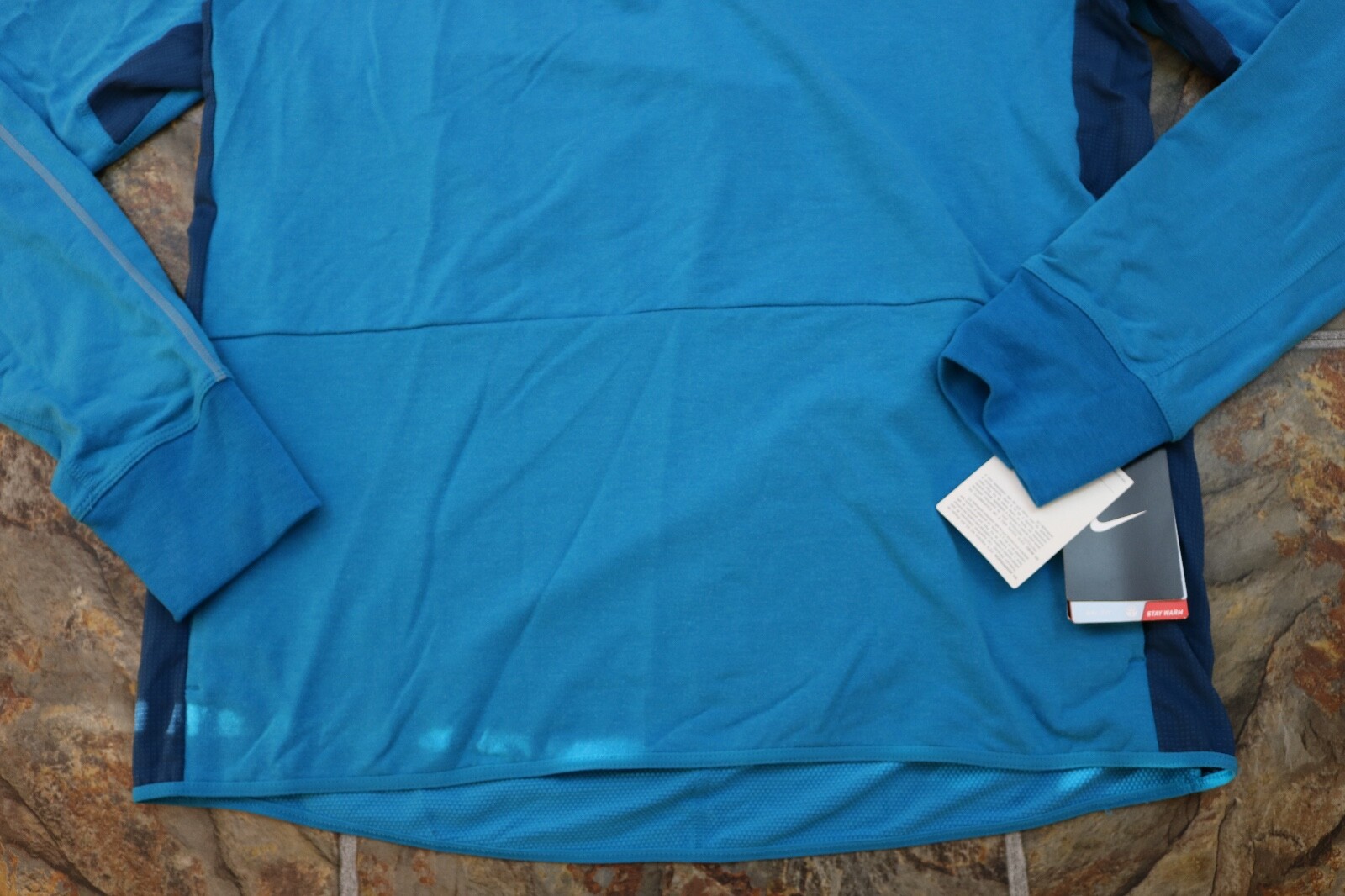 NWOT Nike Dri-Fit Sprint 1/4 Zip Pullover Running Blue Hoodie 642139 L MSRP $125 gallery