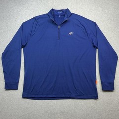 Stitch Scout 1/4 Zip Pullover Mens Large Blue Long Sleeve Golf Performance Logo