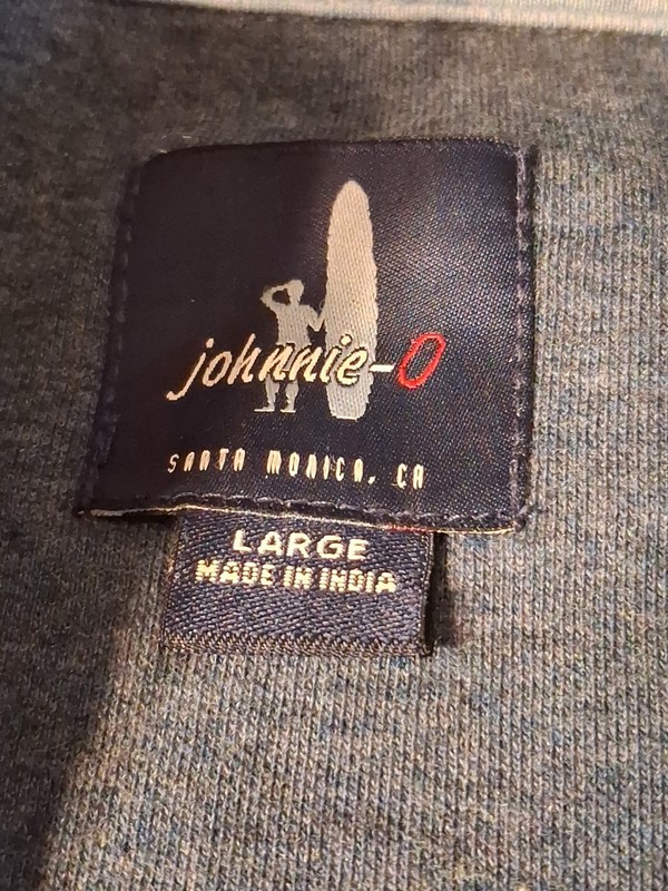 Johnnie-O 1/4 Zip Pullover Mens Large Blue Sully Cuffed Arm Bands/Bottom gallery