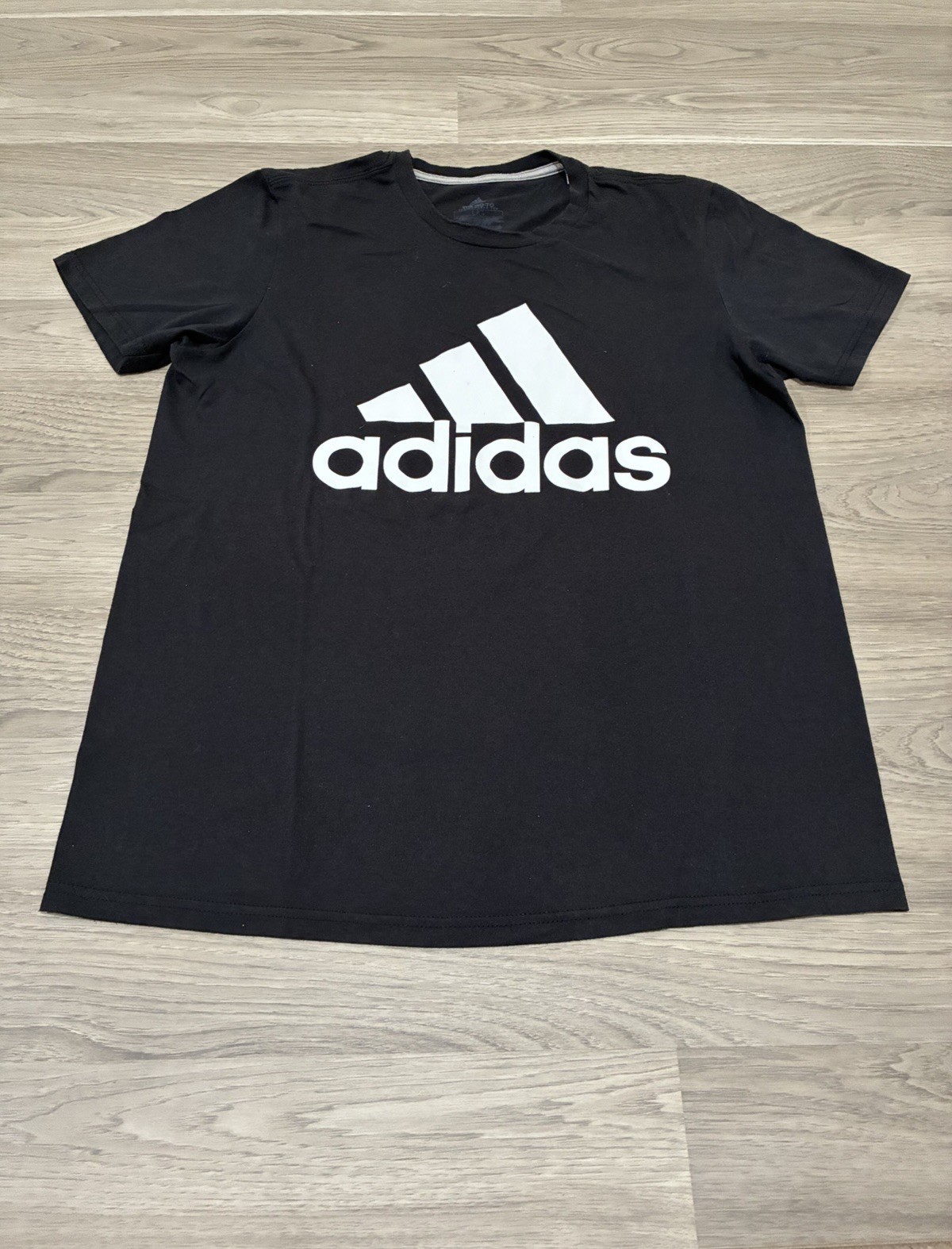 Black Adidas Climalite The Go To Performance Tee Big Logo T Shirt Men’s Size L gallery
