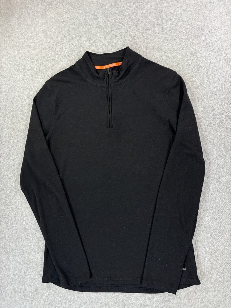 Omni Wool 1/4 Zip Polyester/Wool Base Layer Pullover (Men's XL) Black
