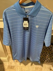 Adidas Climalite Large Golf Polo Meadow Brook Hunt Club Oasis/White NWT $55