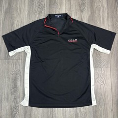 Polo Sport Ralph Lauren Shirt Mens Medium Black Quarter Zip Snap Side Athletic
