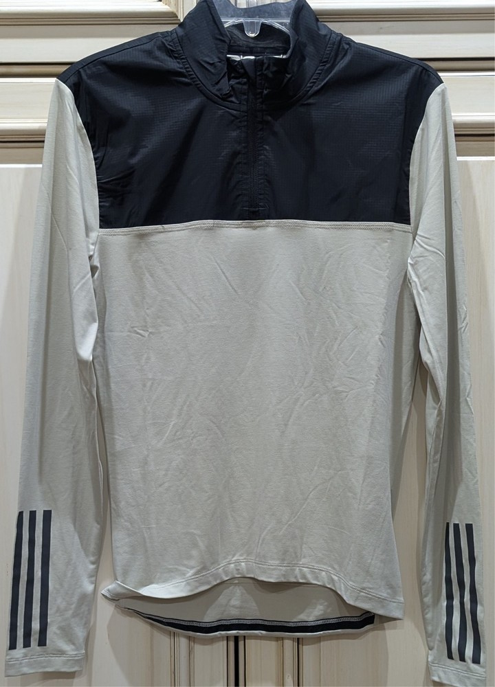 NEW Men's Small Adidas The Gravel Cycling Long Sleeve Jersey IP2699 - Putty Grey