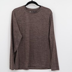REI Co-op Athletic Tee Mens Med Brown Space Dye Base Layer Ski Snowboard Winter