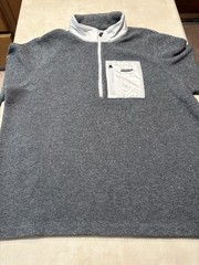 Saucony Men Rested Sherpa Size XL 1/4 Zip Gray & White Pullover