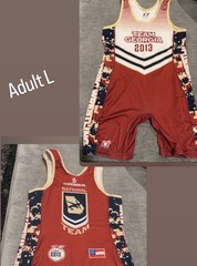 Takedown Team Georgia Wrestling Singlet L Red/White/Blue