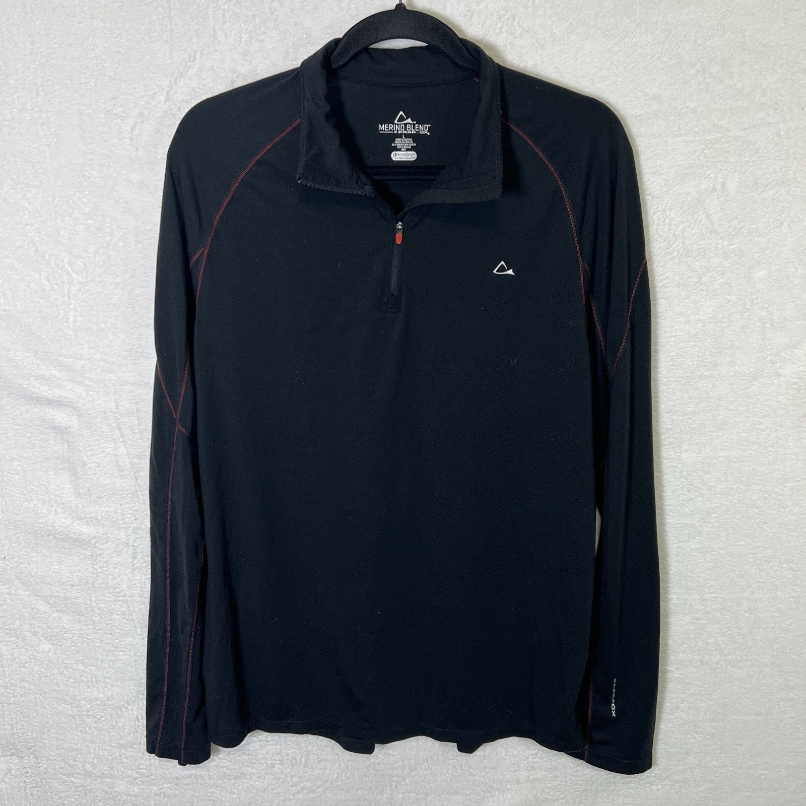 Paradox Merino Wool Blend Top Men’s L Black 1/4 Zip Dry Release Long-Sleeve gallery