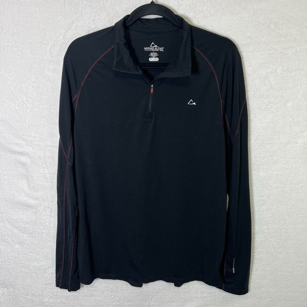 Paradox Merino Wool Blend Top Men’s L Black 1/4 Zip Dry Release Long-Sleeve