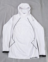 Nike Pro Compression Hooded Long Sleeve Pull Over Shirt. Men’s XL White