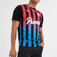NWT Puma Mens Levels Striped Acid Bleach Soccer Jersey Shirt #10 Black/Red Small