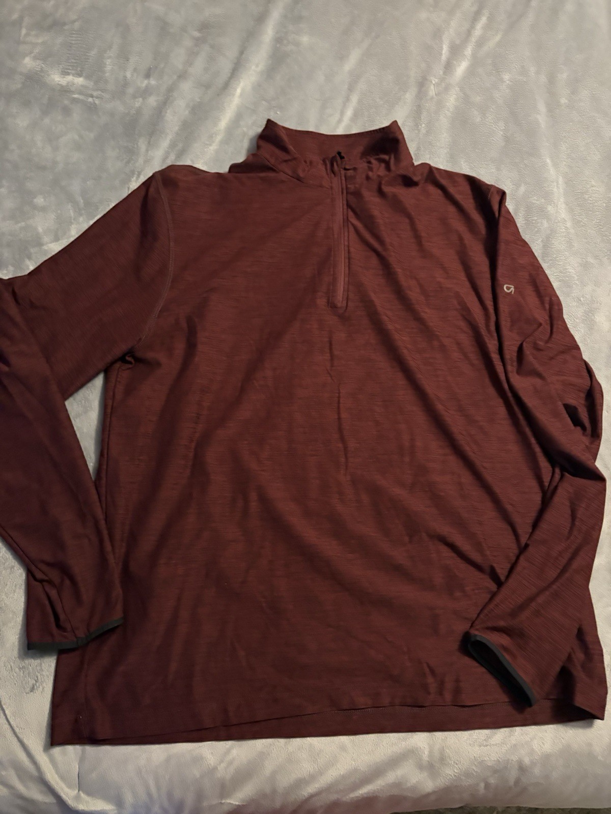 GAP Fit Shirt Men's XL Red Long Sleeve Shirt 1/4 Zipper Athletic Wear GapFit gallery