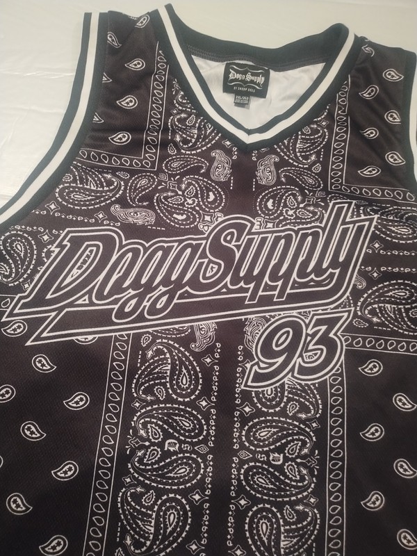 Dogg Supply by Snoop Dogg Jersey Mens Large Black White Paisley Bandana 93 gallery