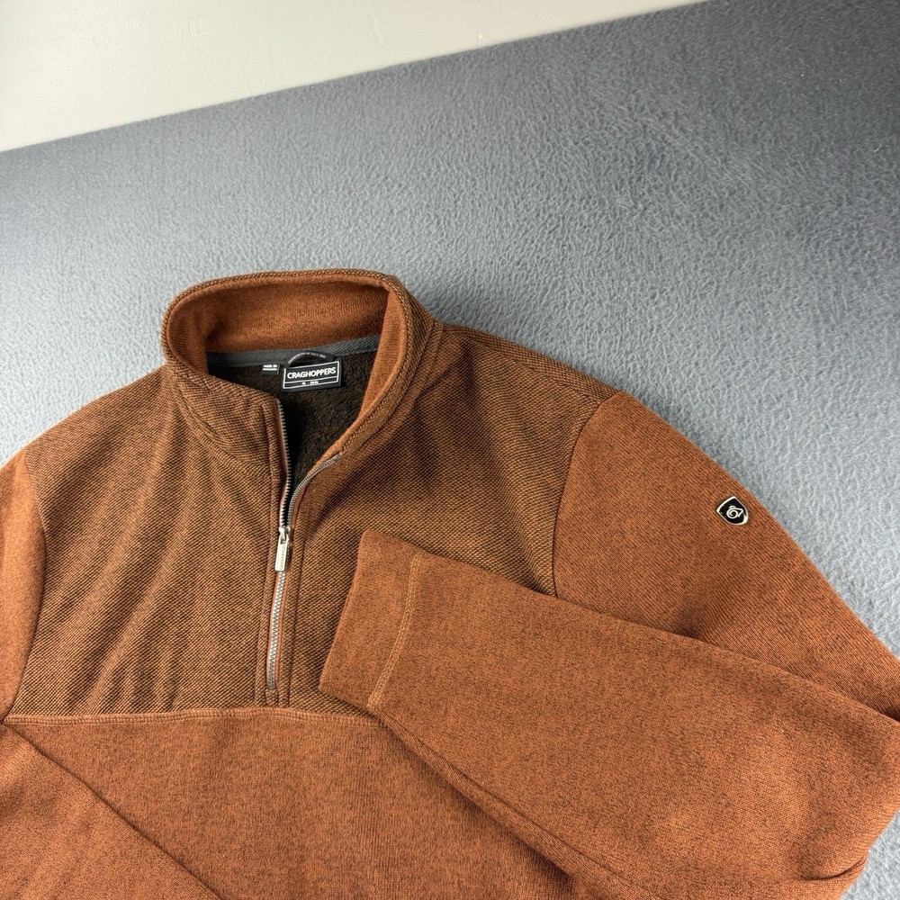 Craghoppers Pullover Men's XL Orange 1/4 Zip Fleece Hiking Gorpcore Outdoors