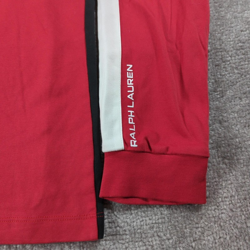 Polo Ralph Lauren Pullover Mens Large Red Pima Soft 1/4 Zip Long Sleeve Top gallery