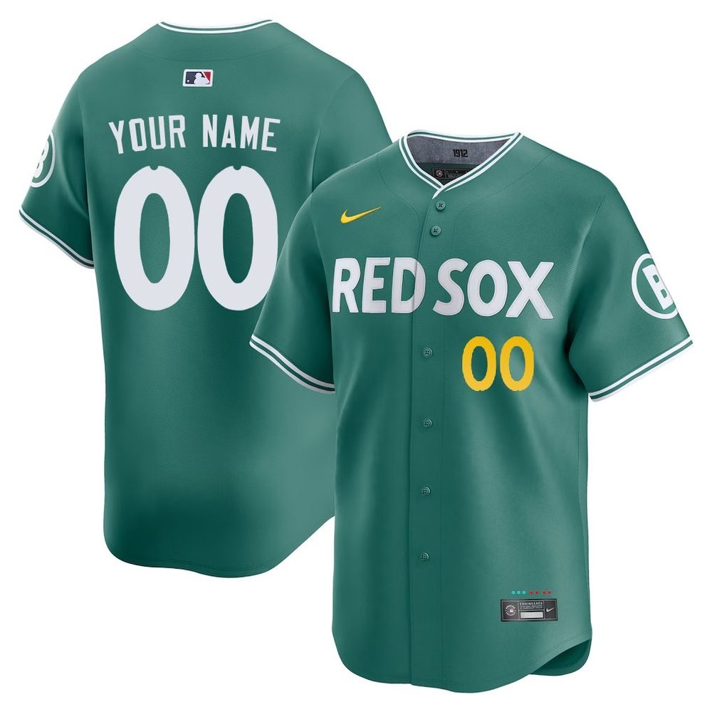 Custom Nike MLB 2025 Boston Red Sox City Connect Elite Stitched Green Jersey gallery