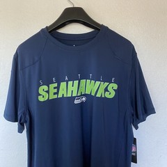 NFL Team Apparel Blue Seattle Seahawks Polyester/Spandex Blend Shirt Sz XXL NWT