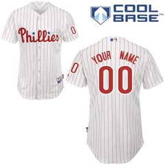 Custom Majestic MLB Philadelphia Phillies Classic Full Stitched Red/White Jersey