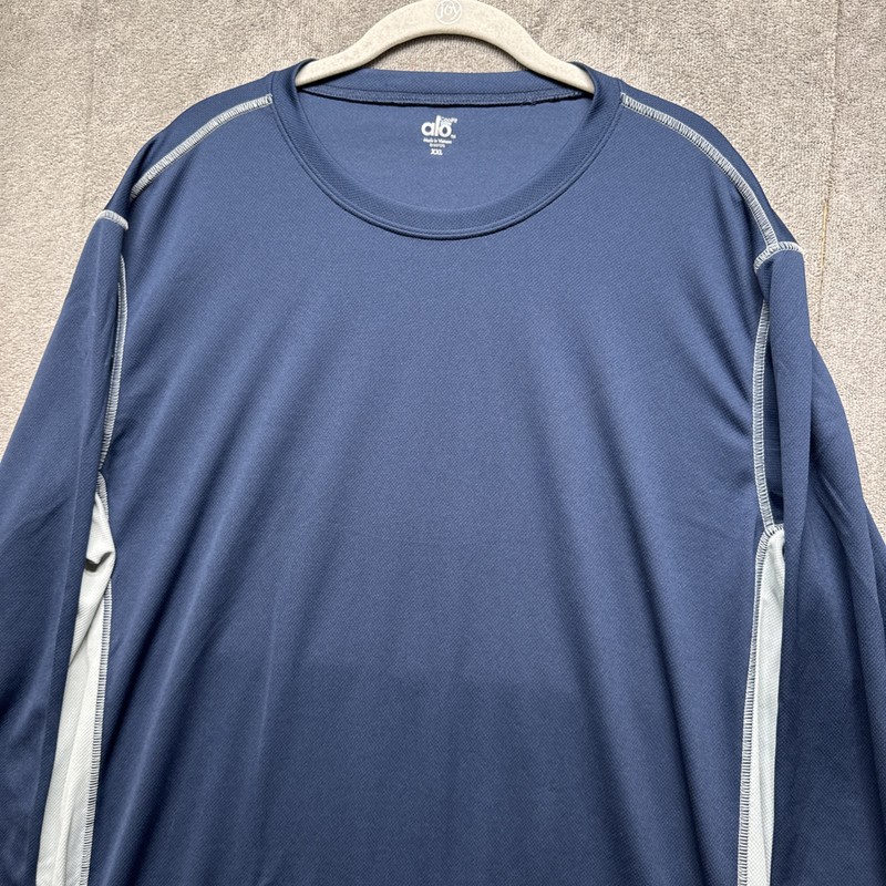 Alo Conquer Long Sleeve Performance Shirt Cool Fit Blue Gray XXL gallery