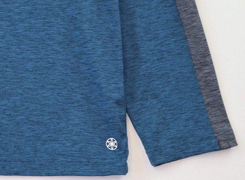 Gaiam Athletic Gym Yoga Long Sleeve T-Shirt 2-Tone Heather Cobalt Blue w/Gray gallery