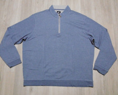 Johnnie-O Men XXL Golf Sully 1/4 Zip Pullover Sweater Cascade Blue LS