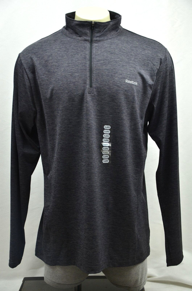 NEW Reebok Gray 1/4 Zip Lightweight Athletic Pullover Men's Activewear Top sz XL