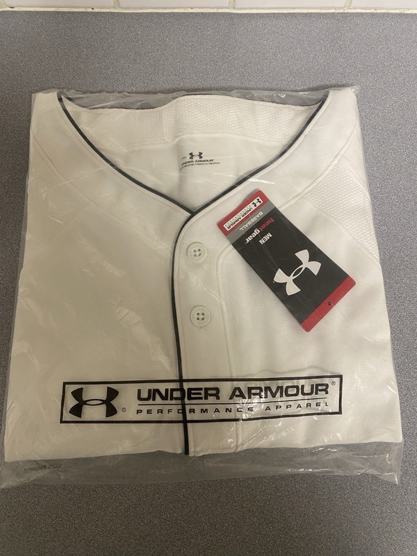 Under Armour Men's Baseball Jersey White Sleeveless Performance Apparel gallery