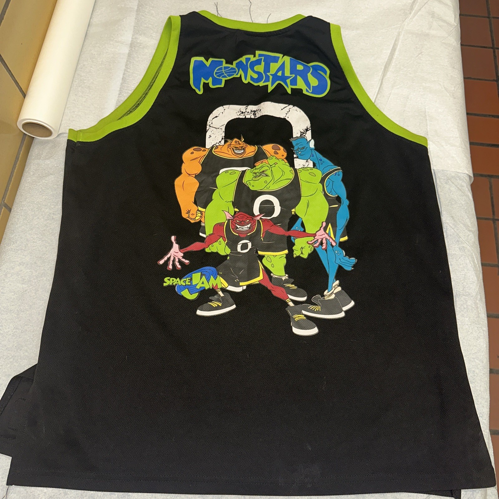 Space Jam Monstars Sleeveless Basketball Jersey Black Adult Large Black Green 0 gallery