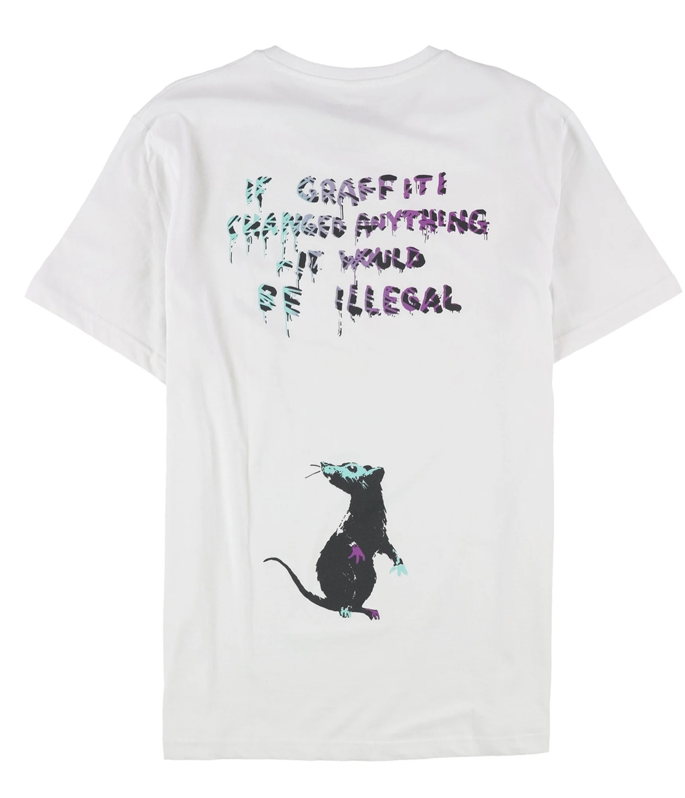 Elevenparis Mens If Graffiti Changed Anything Graphic T-Shirt, white, XL gallery