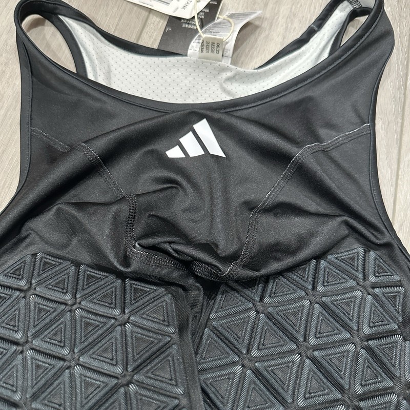 $80 Adidas MENS SIZE L Aeroready Black Padded Basketball Tank IM3592 NEW! gallery