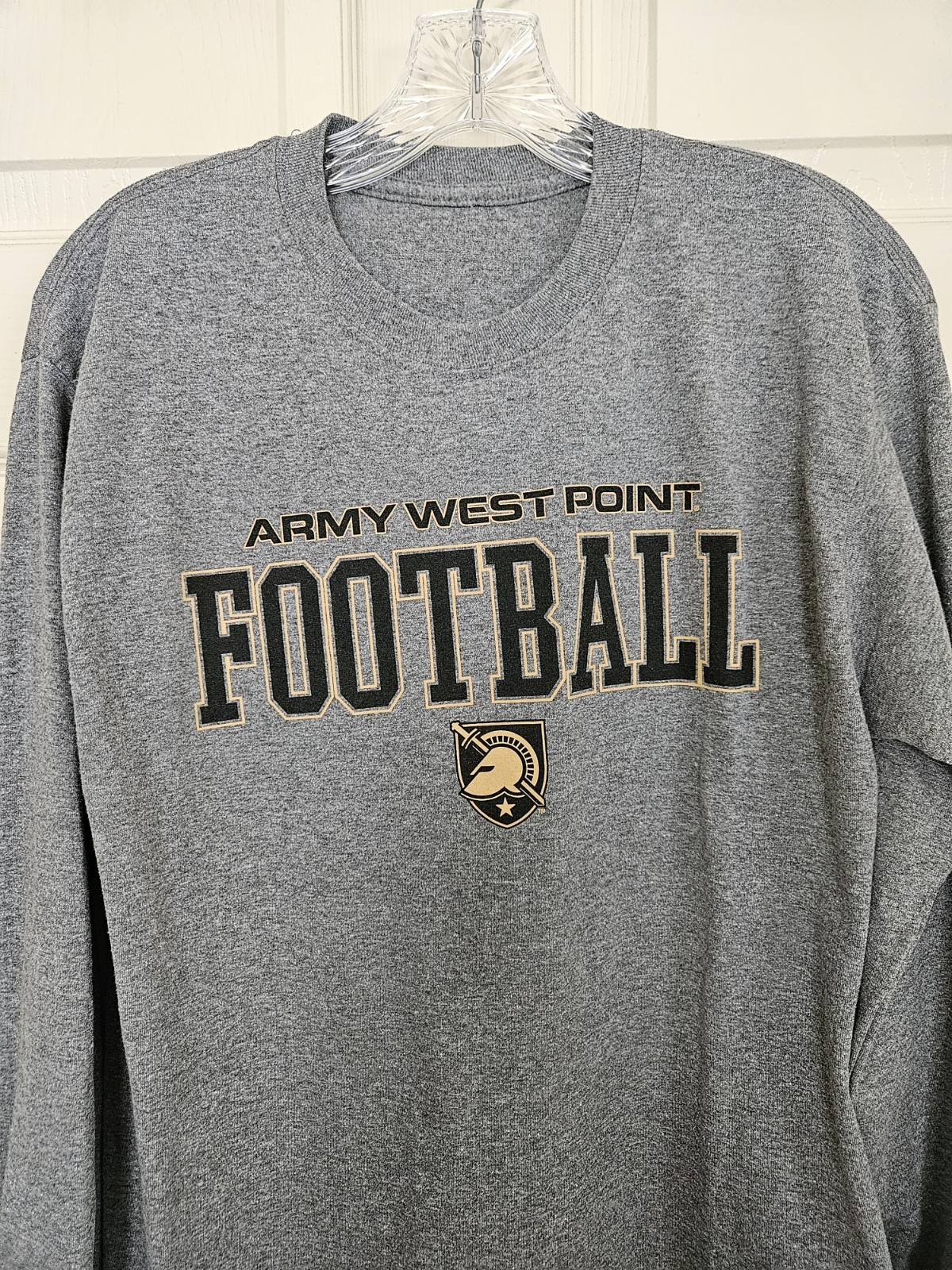 Army West Point Football Logo Gray Long Sleeve Crew Neck T-Shirt Men's L gallery