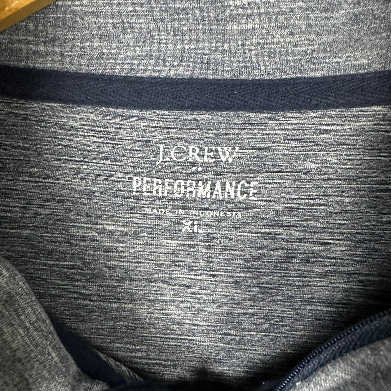 J.Crew Performance Pullover 1/4 Zip Activewear Long Sleeve Heathered Blue XL gallery