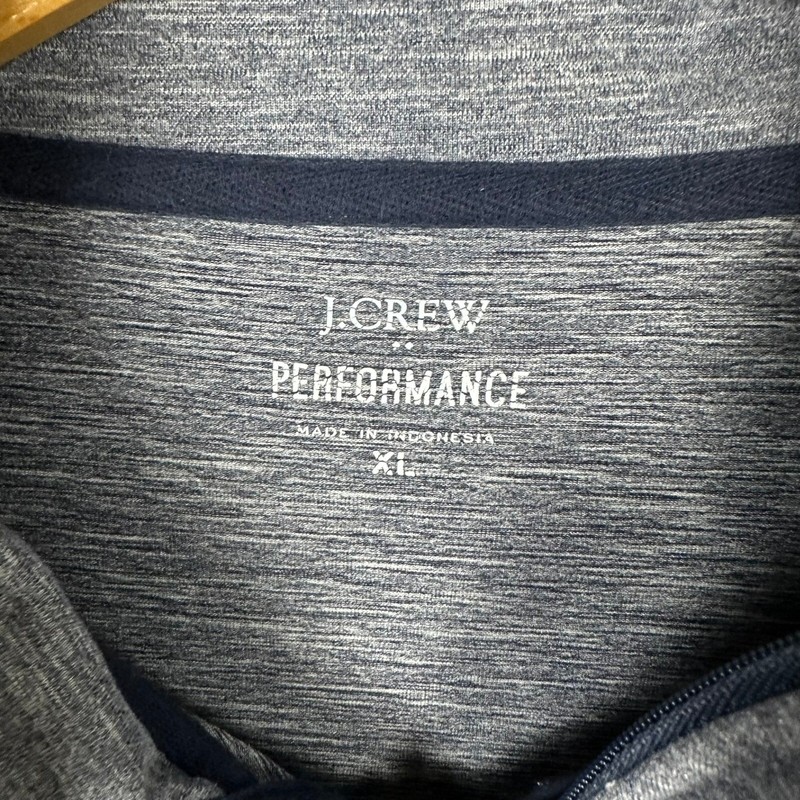 J.Crew Performance Pullover 1/4 Zip Activewear Long Sleeve Heathered Blue XL gallery