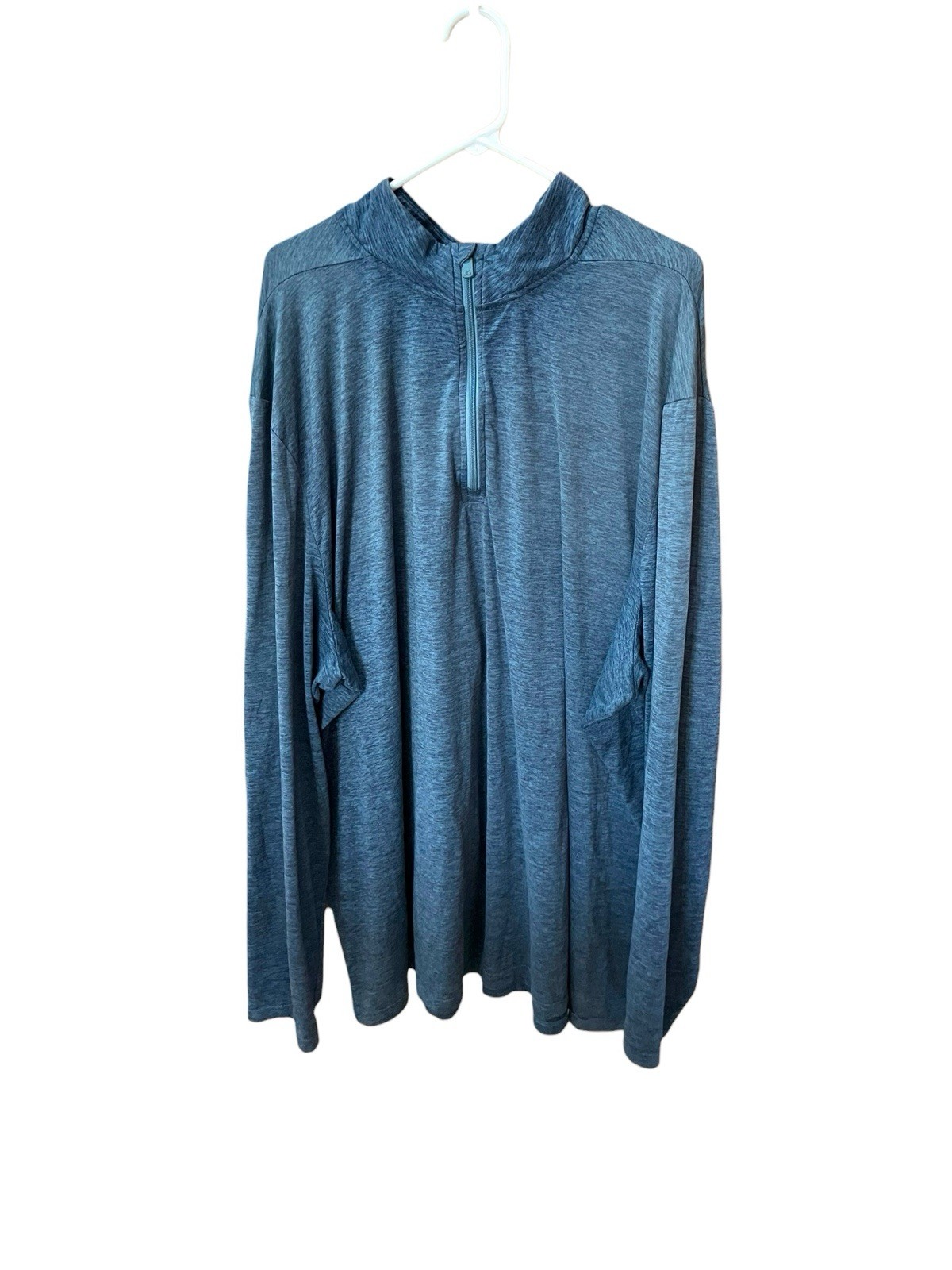 Tek Gear Mens 4XB Quarter Zip Polyester Training Pullover Shirt LS Slate Blue gallery