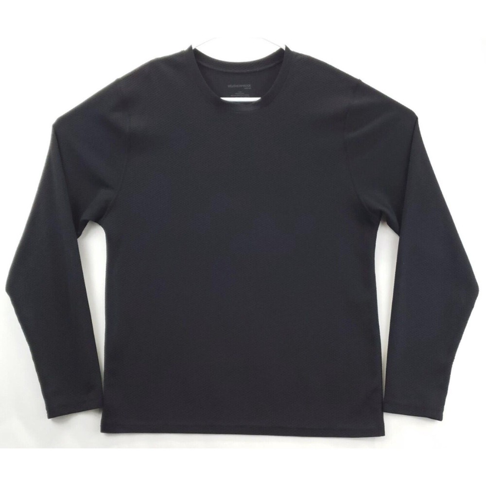 Weatherproof Base Layer Shirt Mens Large Black Thermal Crew Neck Pullover