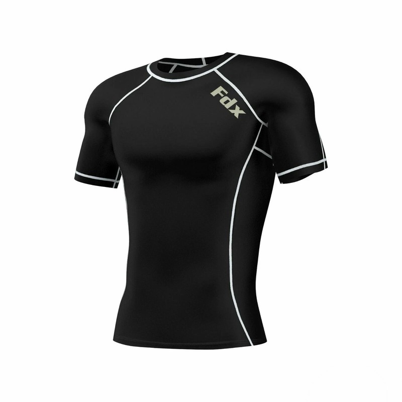 FDX Mens Compression Armour Base Layer Top Half Sleeve Thermal Gym Sports Shirt gallery