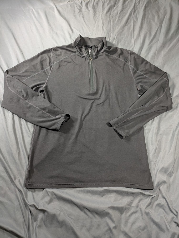 Mountain Hardwear Pullover Mens Medium Gray 1/4 Zip Lightweight Hiking Running