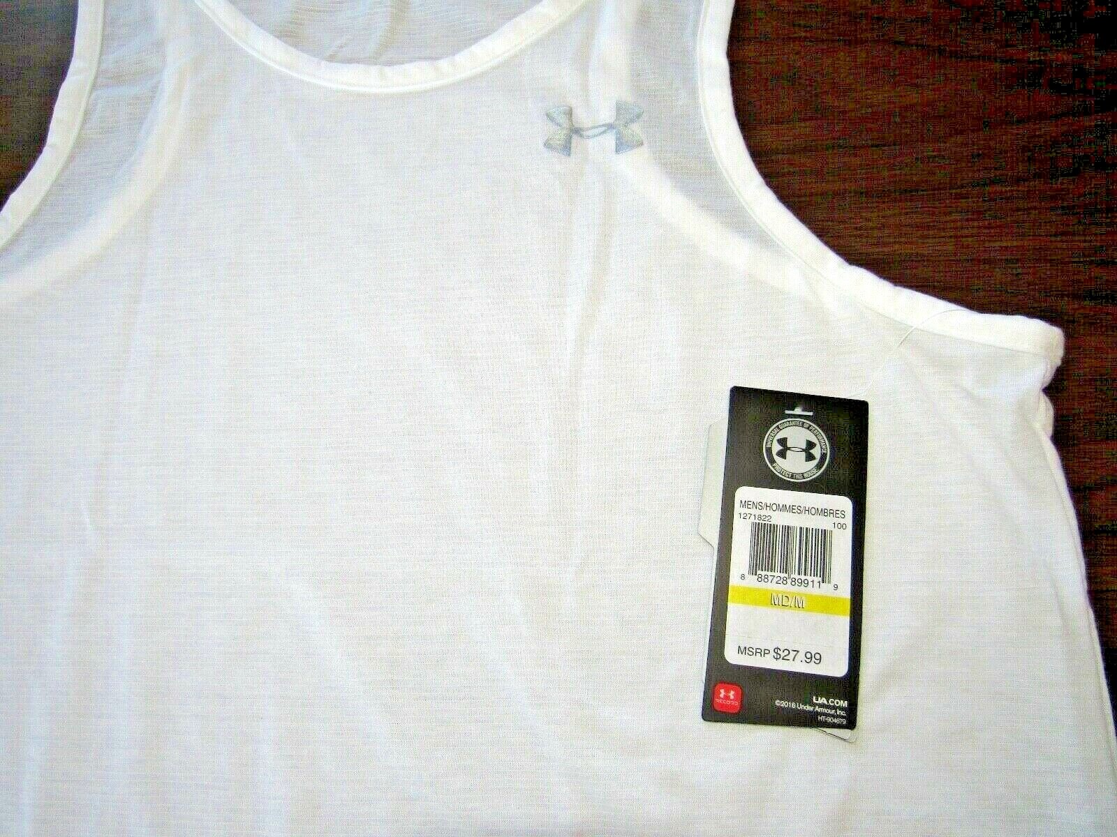 Under Armour Men's Threadborne Streaker Tank 1271822 White Sm Md Lg XL 2xl gallery