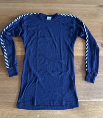 Vintage Helly Hansen Shirt Mens LT Blue Lifa Stripe Long Sleeve Base Layer USA L