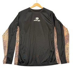 Mossy Oak Shirt Mens Large Black Camo Brush Performance Long Sleeve Tee L 42-44