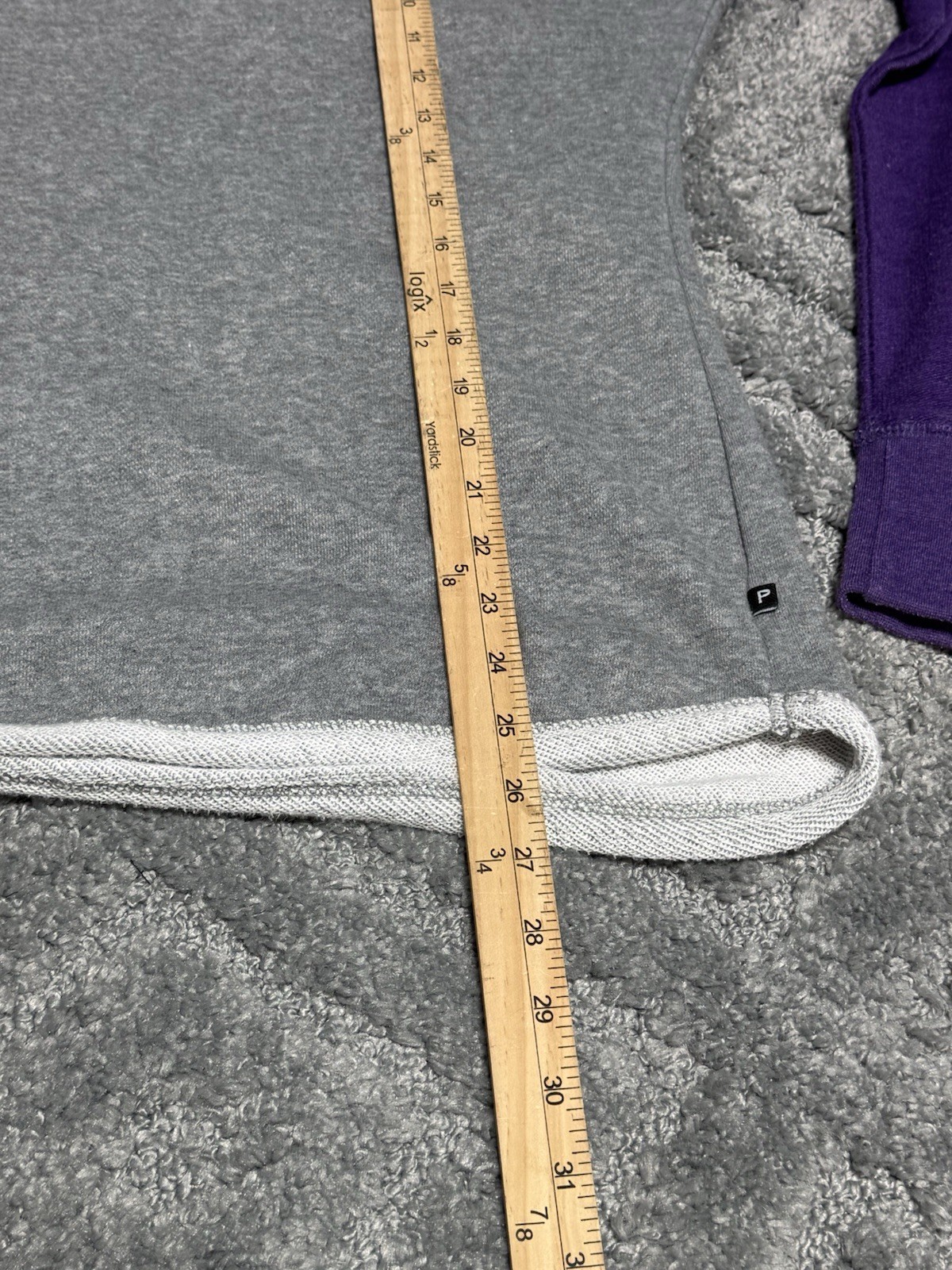 Pennant Sportswear Gray Purple Blank Long Sleeve Shirt Cotton Polyester Size M gallery