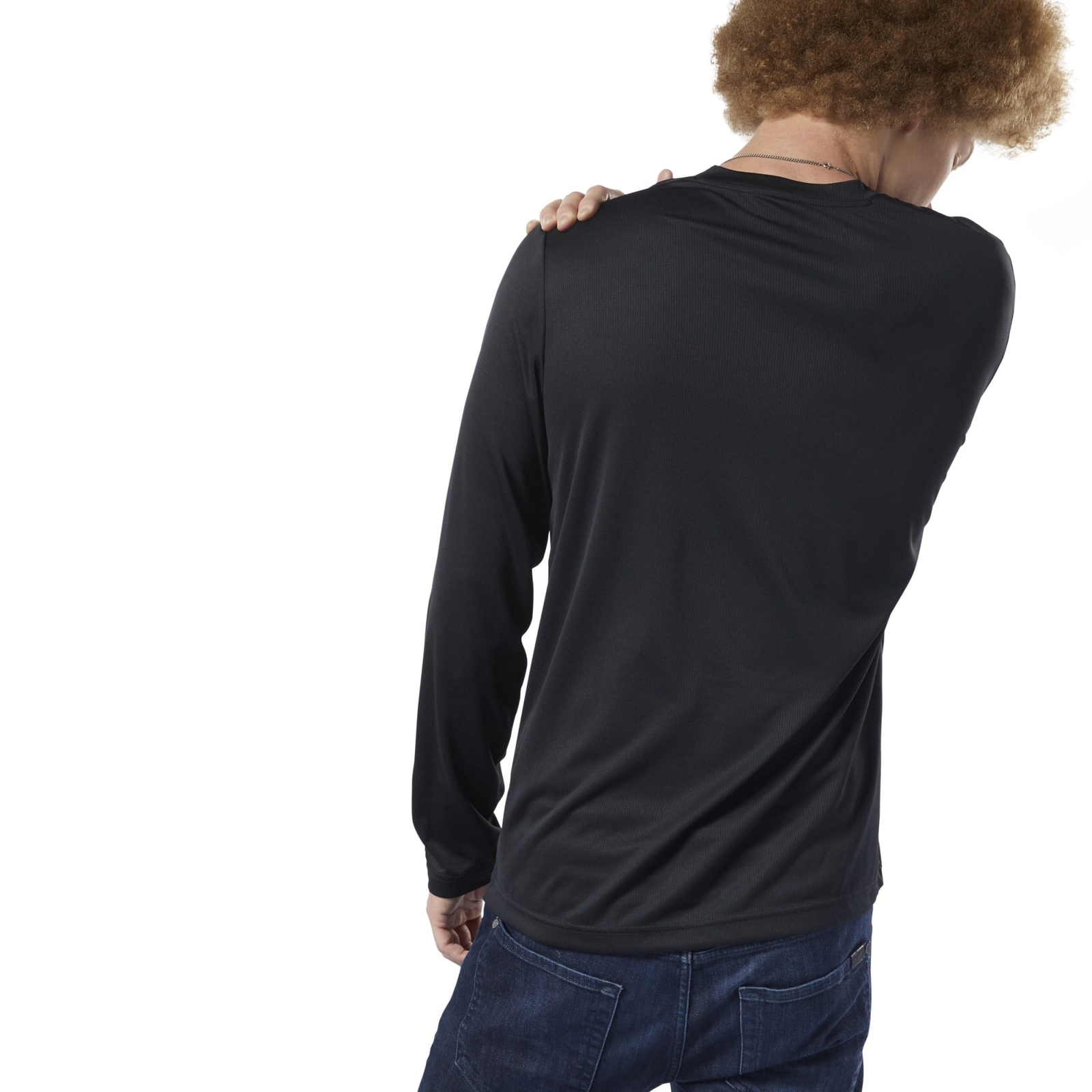 Reebok Men's Black Classic Color Block Graphic Long Sleeve T-Shirt - Black - S gallery