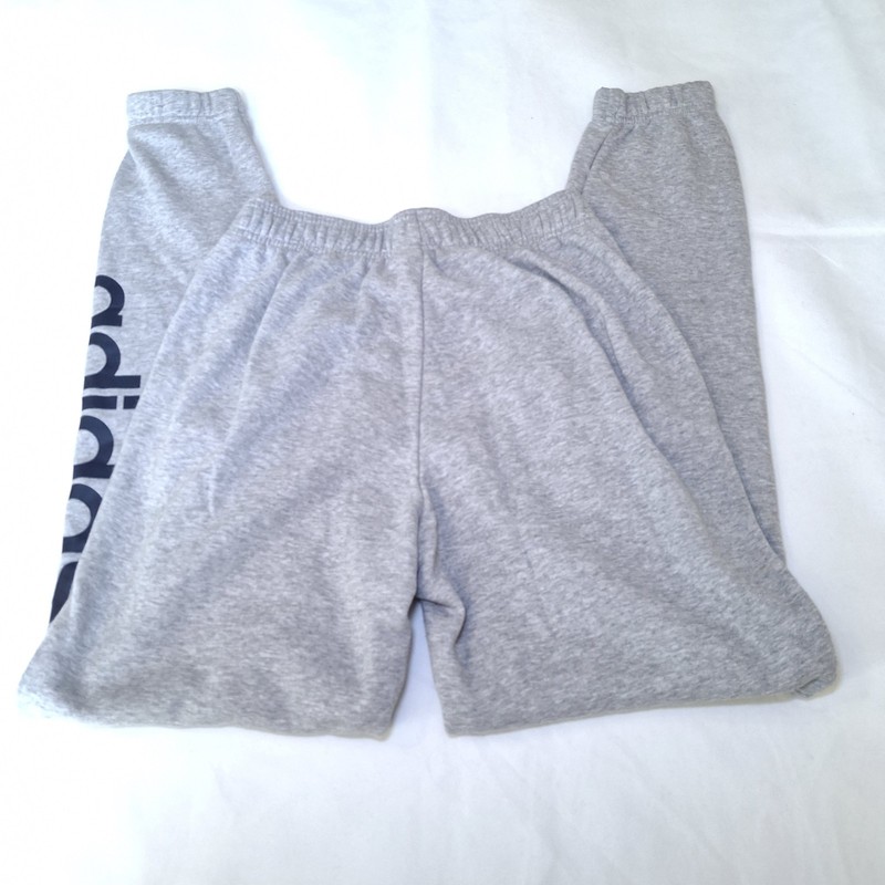 Mens Adidas Heather Gray/Black Sweatpants/Jogger Pants Size Small gallery